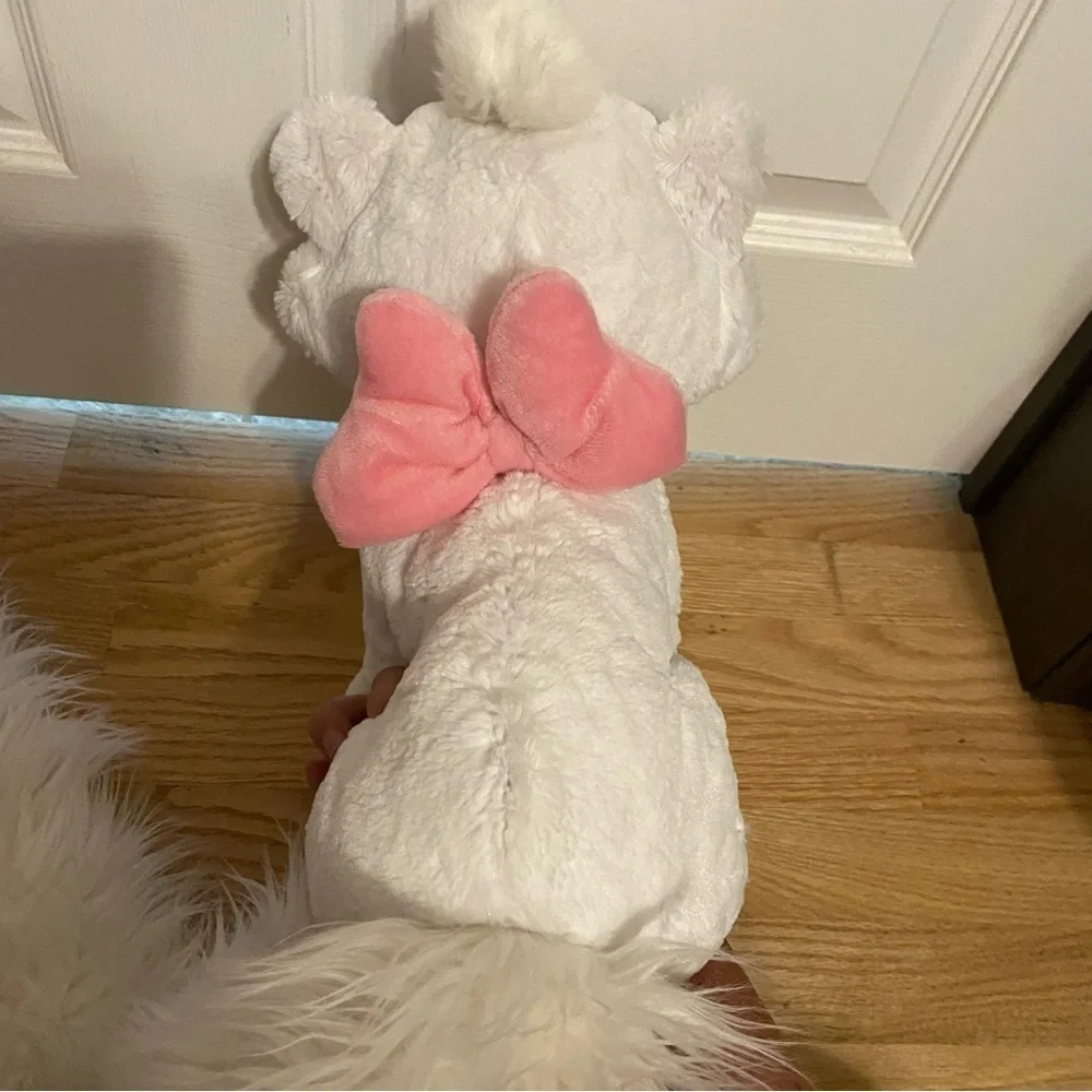 Disney Aristocats Marie Plush Animal Cat Stuffed Extra Long Tail Kids Toy White